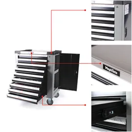 Mephisto Werkzeugwagen 9 Schubladen mit Werkzeug gefüllt inkl. Rollgabelschlüssel