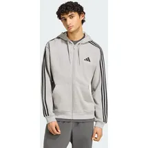 adidas Essentials 3-Streifen Kapuzenjacke Herren Medium Grey Heather/White M