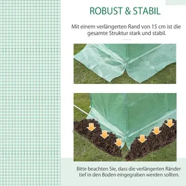 Outsunny Polyethylenfolie 3x2x2m Ersatzfolie mit 6 Fenster für Folientunnel
