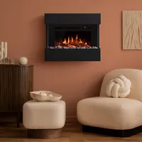 Noble Flame LIMA Wandkamin: Schwarz - mit schwarzen Acrylsteinen