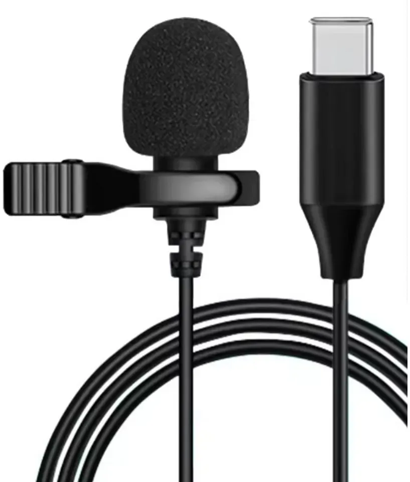 TronicXL Mikrofon USB-C Ansteckmikrofon Mikrofon Ansteck Lavalier Kamera Handy Mic USBC (1-tlg), Moderator Podcast Inverview Smartphone Tablet schwarz