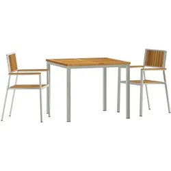 vidaXL 3-teiliges Garten Esszimmer Set Massivholz Akazie