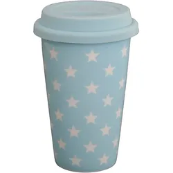 Krasilnikoff Thermobecher Travel Mug Stars, blue
