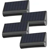 lumisky 4 x Solar-LED-Wandleuchten, warmweiß, 4 x TWILY Höhe 6,3 cm