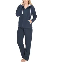 SLOUCHER Fleece-Anzug Hausanzug aus wärmenden Fleece für Damen, Farbe:Rauch-blau, Größe:44-46 - L