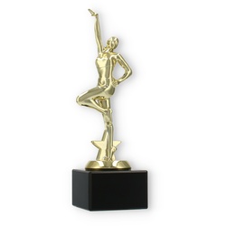 Pokal Kunststofffigur Jazz Dance gold auf schwarzem Marmorsockel 21,7cm