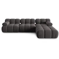 Micadoni Modulares-Sofa, Dunkelgrau, Textil, 4-Sitzer, 188x63x282 cm, Hergestellt in Europa, Oeko-Tex®, Wohnzimmer, Sofas & Couches, Sofas