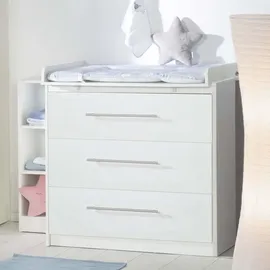 roba Wickelkommode „Maren“ mit abnehmbarem Aufsatz, schmal, 3 Schubladen, Wickelhöhe 90,5 cm, Weiß