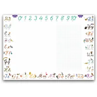 Close Up ABC Kinder Schreibtischunterlage Papier | DinA2, 25 Blatt | Kariertes Feld | Alphabet mit Hilfslinien zum Lernen & Üben | Zum Kritzeln, Zeichnen | 2. Klasse