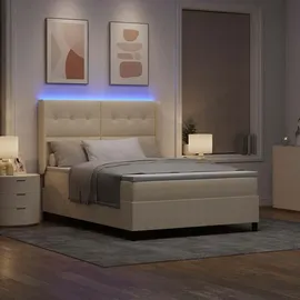 vidaXL Boxspringbett 140 x 200 cm Creme