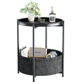 luxuskollektion Beistelltisch runder mit Stoffkorb moderner Stil,