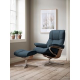 Stressless Relaxsessel STRESSLESS Mayfair Sessel Gr. ROHLEDER Stoff Q2 FARON, Cross Base Eiche, Rela x funktion-Drehfunktion-PlusTMSystem-Gleitsystem-BalanceAdaptTM, B/H/T: 92 cm x 103 cm x 79 cm, blau (petrol q2 faron) Lesesessel und Relaxsessel