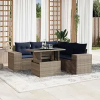 vidaXL Gartensofa-Set 6-tlg. grau