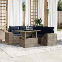 vidaXL Gartensofa-Set 6-tlg. grau