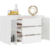 vidaXL Sideboard mit 3 Schubladen Weiß 120x41x75 cm Holzwerkstoff