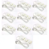 10 x G-L-T 3-Fach Mehrfachsteckdose Weiss Steckdosenleiste, Steckplätze 45 Grad gedreht, Kabel 1,4m, Steckerleiste