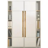 furn.design Aktenschrank-Set, weiß Eiche Wotan Nachbildung,Eiche, 16 Fächer, 140x200x40 cm Arbeitszimmer, Aktenschränke