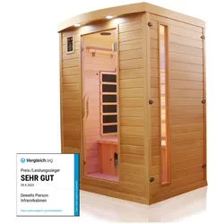 Dewello® Infrarotkabine Infrarotsauna PIERSON 135cm x 105cm inkl. 5 Vollspektrumstrahler, 3 Karbonstrahler, 2 Personen