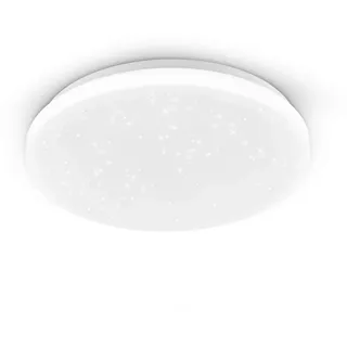 EGLO Deckenlampe Pogliola-S, Ø 31 cm, Kristalleffekt LED Deckenleuchte, 1 flammige Wohnzimmerlampe aus Stahl und Kunststoff, Lampe weiß, Kinderzimmerlampe, Küchenlampe, Bürolampe, Flurlampe Decke