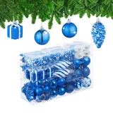 Relaxdays Christbaumschmuck, 72-tlg. Weihnachtskugeln-Set (72 -teilig)