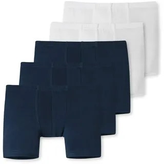 SCHIESSER Jungen Shorts Pack - Vorteilspack,Unterhose, Pants, uni/gemustert, 98-140 Dunkelblau/Weiß 98 5er Pack (1x5P)