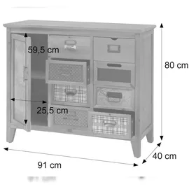 Mendler Apothekerkommode HWC-O63 Schrank 80x91x40cm braun