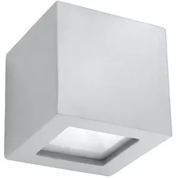 Licht-Erlebnisse Wandaußenleuchte LEO Grau Keramik Glas 1x E27 max. 60W | LE70482