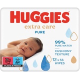 Huggies Pure Extra Care Baby Feuchttücher Tücher Parfümfrei 12x56 St