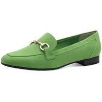 Marco Tozzi Slipper Blockabsatz, Loafer Businessschuh mit Schmuckspange Grün