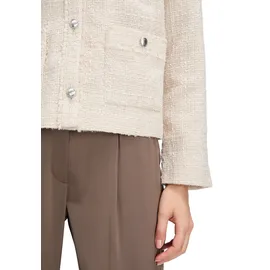 Betty Barclay Damen Blazer-Jacke mit Fransen 36, beige - 36