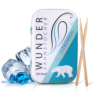 Perfekto24 Wunder Zahnstocher - Zahnstocher mit Geschmack - gute Alternative zu Kaugummi - hilft gegen Nägelkauen - frischer Atem mit Aromatisierte Zahnstocher - Zuckerfrei, Vegan (Eisbonbon)