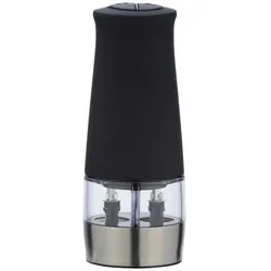WENKO Salz- und Pfeffermühle »Black Outdoor Kitchen«, schwarz/silberfarben matt, geeignet für: Küche