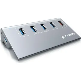 Primewire - USB HUB 3.2 Gen1, USB Adapter, USB Verteiler, 5-Port, kompatibel mit Windows Desktop-PCs, Notebooks, Laptops, MacBooks (bis 2015), Mac