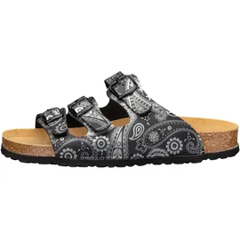 LICO Bioline Lady Power Damen Pantolette schwarz/silber, 36 EU
