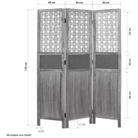Homestyle4u Paravent Braun Holz