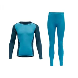 DEVOLD Multi Sport Kid Shirt/Long Johns Kinder Sportunterwäsche Set blau - 140