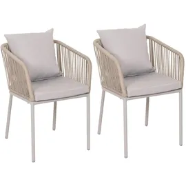 Mendler HWC-N41 Gartenstuhl 55 x 75 x 55 cm grau 2 St.