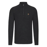 !Solid Troyer SDRicardo", Herren, Gr. XXL, grau (dunkelgrau melange), Obermaterial: 70% Baumwolle CO recyc.. 30% Polyester Pol. recyc.., Pullover Troyer