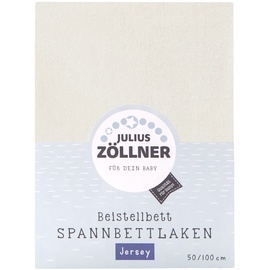 Julius Zöllner 8350013230 - Spannbetttuch Jersey für Stillbett, Größe: 50 x 100 cm, Farbe: ecru