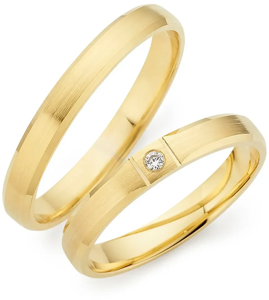 Trauring PHÖNIX "Schmuck" Gr. 64, gold (gelbgoldfarben), Fingerringe, Damen, 64, ohne Brillant, Gelbgold 333, 3mm, Made in Germany - wahlweise mit oder ohne Brillant