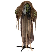 Europalms Halloween Figur Hexe buckelig, animiert, 145cm