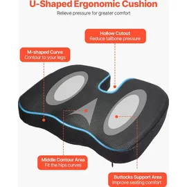 Vevor Sitzkissen 43,5 x 33,0 cm Schwarz