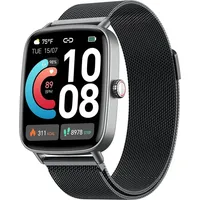 Smartwatch Damen mit Telefonfunktion,1.85" HD Uhren Damen mit Herzfrequenz Schlafmonitor SpO2 Schrittzähler,110+Sportmodi Fitnessuhr,IP68 wasserdi... - Schwarz