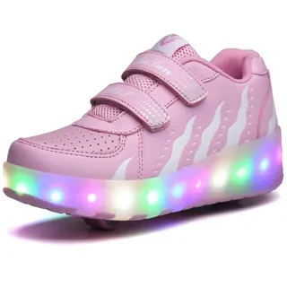 HUSK'SWARE Rollschuhe, (Rollschuhe, Wiederaufladbare LED-Rollschuhe für Kinder), Wiederaufladbare LED-Rollschuhe für Kinder rosa 34