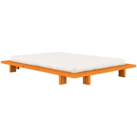 Karup Futonbett KARUP DESIGN "Bettgestell JAPAN BED Futonbett aus FSC-zertifiziertem Massivholz", solar orange, B:168cm H:20cm L:228cm, Betten, Futonbett, zeitlos, bequem & in mehreren Farben und Größen erhältlich