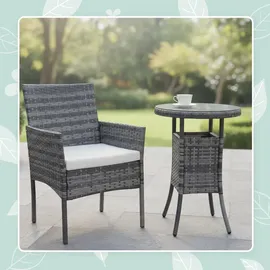 Relaxdays Gartenmöbel Set 3-tlg. Grau
