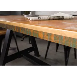 MASSIVMOEBEL24.DE Esstisch Altholz 140x90x76 mehrfarbig lackiert INDUSTRIAL #83