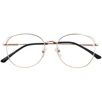 LINVO Damen Vintage Metallgestell Katzenauge Fake Brille