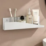doporro Duschablage ohne Bohren 50 cm, Duschregal Weiß zum Kleben oder Bohren, rostfreier Badezimmer Organizer , Küche, Reglo-15