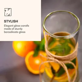 Klarstein Glaskaraffe mit Bambusdeckel